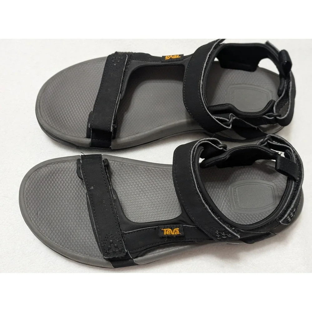 Teva Meacham Hiking Sandal Men 10 Black Outdoors Arch Support Cushion Shoc Pad